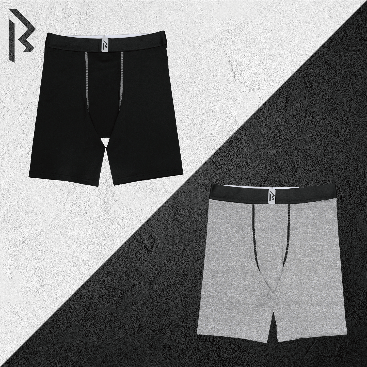 Performance Compression Tights 2 - in - 1 Pack - Black & Gray - Rex Walton Activewear